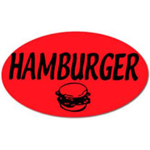 Accessorial 0.875 x 1.5 Hamburger Oval Deli Label, 1000 count per Roll.