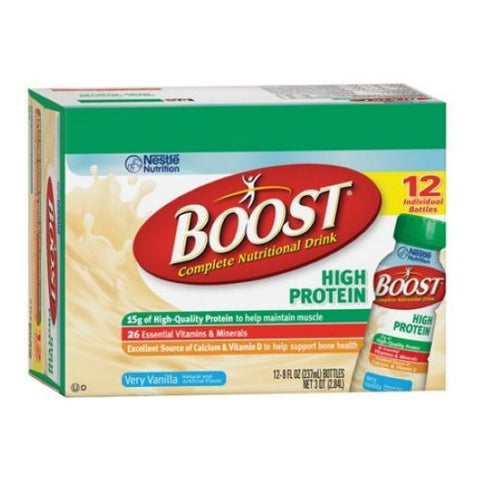 Boost Very Vanilla High Protein Drink, 8 Fluid Ounce - 12 per pack -- 2 packs per case.