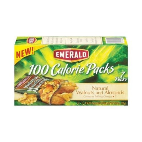 Emerald Natural Walnuts and Almonds, 0.56 Ounce - 7 per pack -- 12 packs per case.