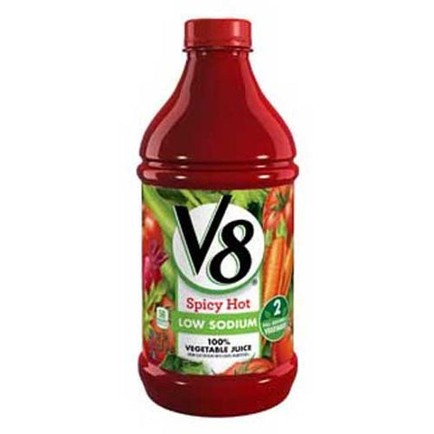 V8 Low Sodium Spicy Hot Vegetable Juice, 46 Fluid Ounce -- 6 per case.