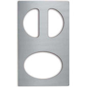 Vollrath Stainless Steel Plain 1 Oval and 2 Half Oval Template.