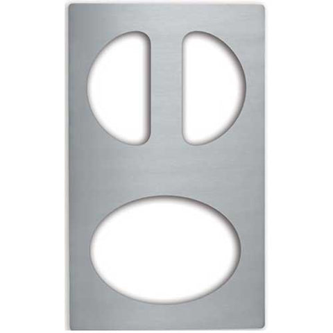 Vollrath Stainless Steel Plain 1 Oval and 2 Half Oval Template.