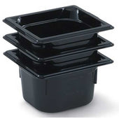 Vollrath Super Pan Black High Temperature Sixth Size Plastic Pan -- 6 per case.