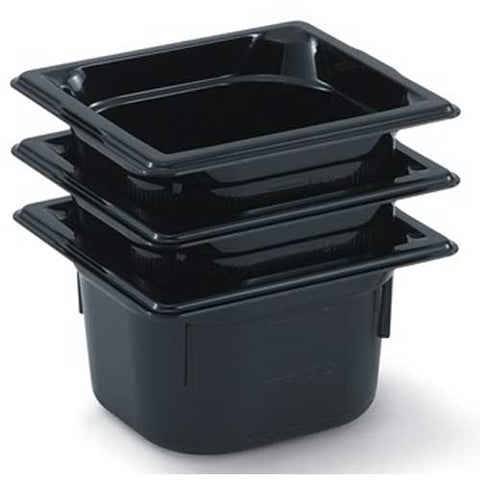 Vollrath Super Pan Black High Temperature Sixth Size Plastic Pan -- 6 per case.