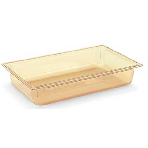 Vollrath Super Pan Amber High Temperature Plastic Full Size Pan, 4 inch -- 6 per case.