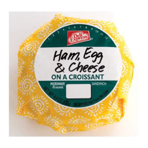Deli Express Hot To Go Ham and Cheese Egg Croissant, 4.4 Ounce -- 10 per case.