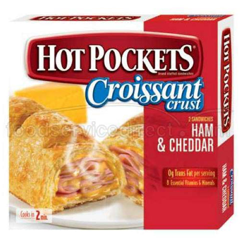 Nestle Hot Pockets Ham and Cheese Croissant Crust Sandwich, 9 Ounce -- 8 per case.