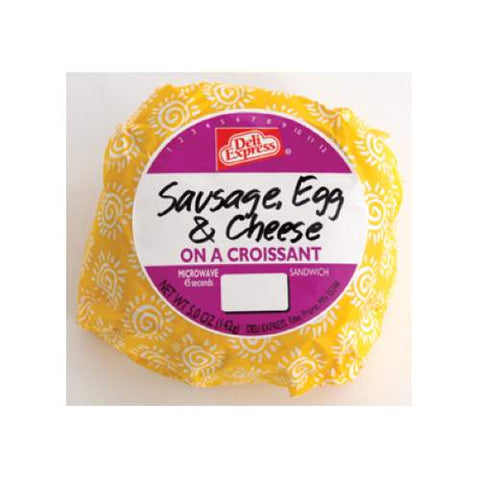 Deli Express Hot To Go Sausage, Egg and Cheese Croissant, 5 Ounce -- 10 per case.
