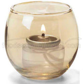 Hollowicks Gold Lustre Tealight Glass Lamp, 2 3/8 inch Height.