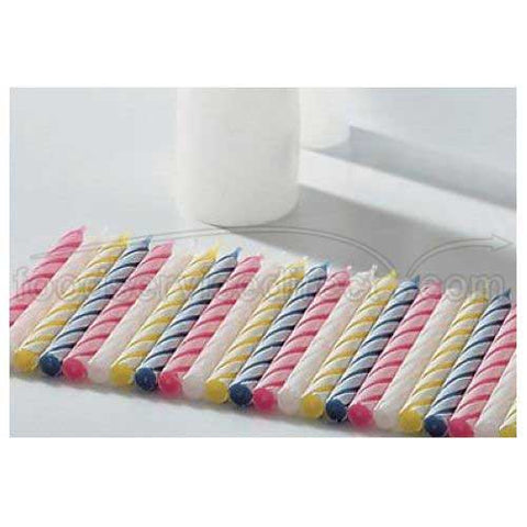 Hollowicks Select Wax Spiral Stripe Birthday Candle, 2 1/4 inch Height -- 144 per case.