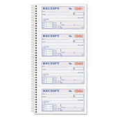 Adams Business Forms Two-Part Rent Receipt Book, 2 3/4 x 4 3/4, Two-Part Carbonless, 200 Forms
