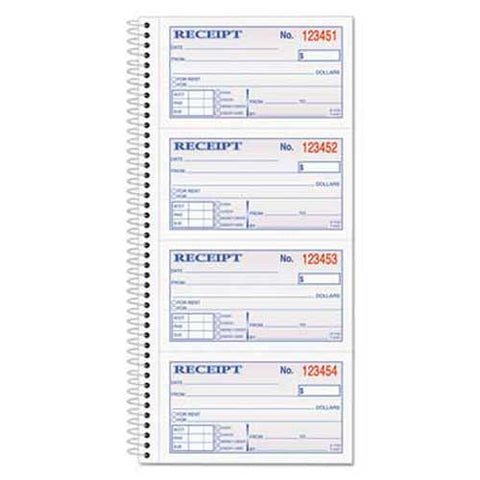 Adams Business Forms Two-Part Rent Receipt Book, 2 3/4 x 4 3/4, Two-Part Carbonless, 200 Forms