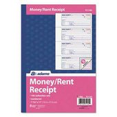Adams Business Forms Receipt Book, 7 5/8 x 11, Three-Part Carbonless, 100 Forms