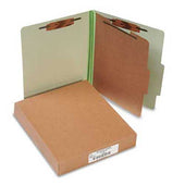ACCO Pressboard 25-Pt. Classification Folder, Letter,4-Section, Leaf Green, 10/Box