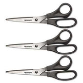 Westcott Value Line Stainless Steel Shears, 8 inch Long, 3/Pack