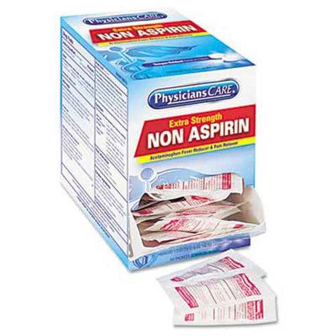PhysiciansCare Non Aspirin Acetaminophen Medication, Two-Pack, 50 Packs/Box