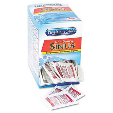 PhysiciansCare Sinus Decongestant Congestion Medication, Two-Pack, 10mg, 50 Packs/Box