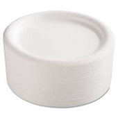 AJM Packaging Premium Coated Paper Plates, 9 inch dia, White, 125/Pack, 4 Packs/Carton