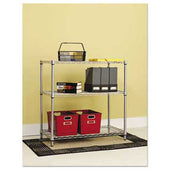 Alera Residential Wire Shelving, Three-Shelf, 36w x 14d x 36h, Silver