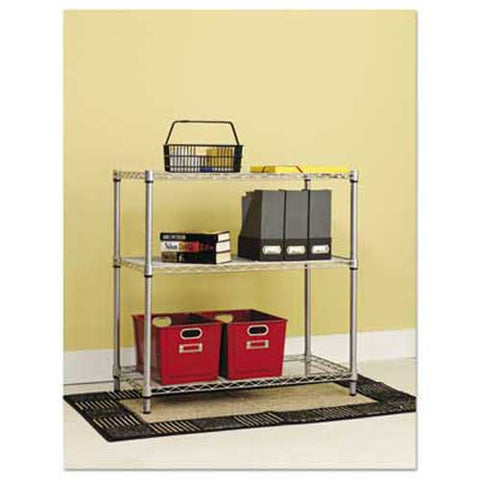 Alera Residential Wire Shelving, Three-Shelf, 36w x 14d x 36h, Silver