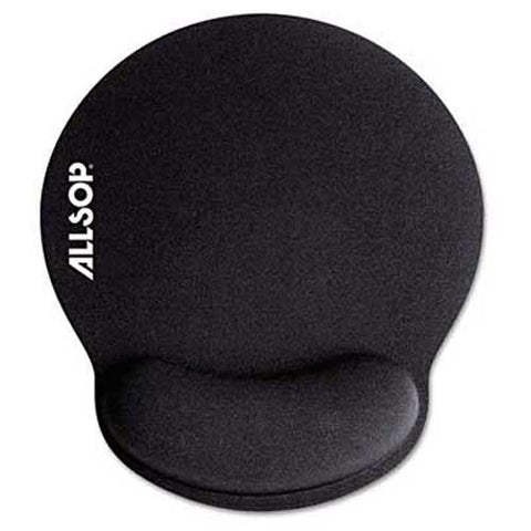 Allsop Memory Foam Mouse Pad with Wrist Rest, Black, 7 1/4 inch x 8 1/4 inch