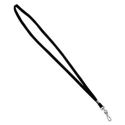 Advantus Deluxe Lanyards, J-Hook Style, 36 inch Long, Black, 24/Box
