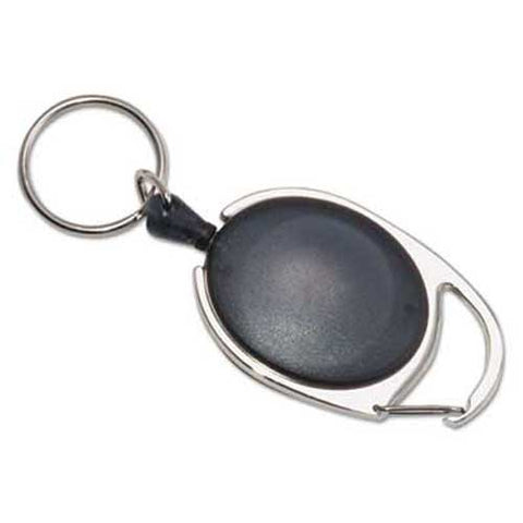 Advantus Carabiner-Style Retractable ID Reel, 30 inch Extension, Smoke, 6/Pack
