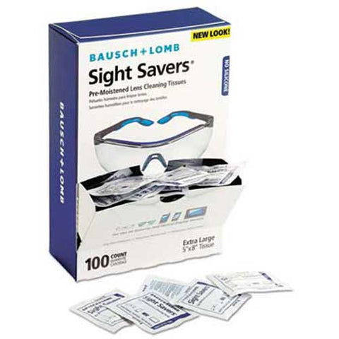 Bausch and Lomb Sight Savers Premoistened Lens Cleaning Tissues, 100 Tissues/Box