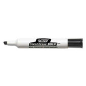 BIC Great Erase Bold Tank-Style Dry Erase Marker, Chisel Tip, Black, Dozen