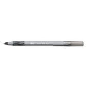 BIC Round Stic Grip Xtra Comfort Ballpoint Pen, Black Ink, .8mm, Fine, Dozen