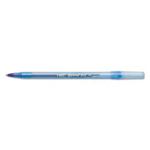 BIC Round Stic Xtra Precision/Xtra Life Ballpoint, Blue Ink, T-Blue Brl, 1mm, Medium