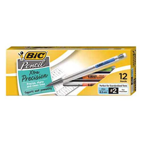 BIC Mechanical Pencil Xtra Precision, 0.5mm, Clear, Dozen