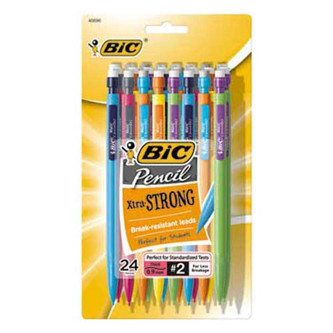 BIC Mechanical Pencil Xtra Strong, 0.9mm, Assorted, 24/Pack