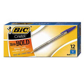 BIC Cristal Xtra Bold Ballpoint Pen, Blue Ink, 1.6mm, Bold, Dozen