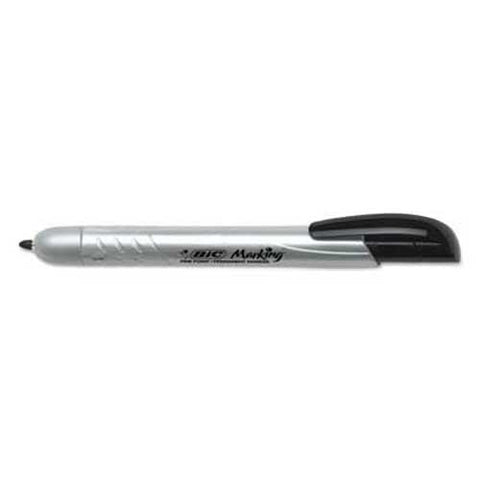 BIC Marking Retractable Permanent Marker, Fine Tip, Black, Dozen