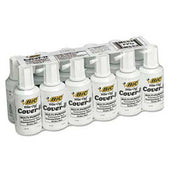 BIC Cover-It Correction Fluid, 20 ml Bottle, White, Dozen
