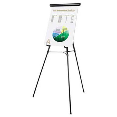MasterVision Telescoping Tripod Display Easel, Adjusts 38 inch to 69 inch High, Metal, Black