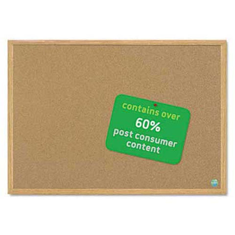 MasterVision Earth Cork Board, 24 x 36, Wood Frame