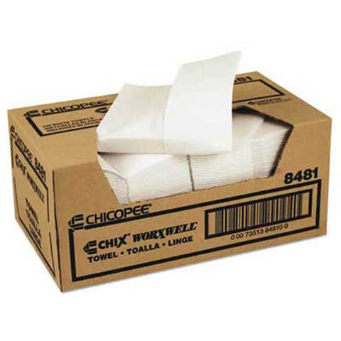 Chix Worxwell General Purpose Towels, 13 x 15, White, 100/Carton