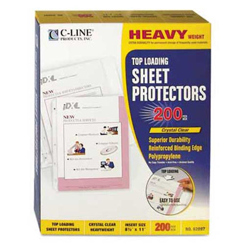 C-Line Heavyweight Polypropylene Sheet Protector, Clear, 2 inch, 11 x 8 1/2, 200/BX