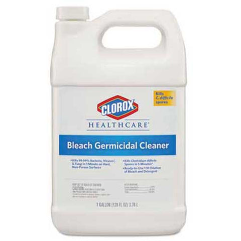 Clorox Healthcare Hospital Cleaner Disinfectant w/Bleach, 128 oz Refill, 4/Carton