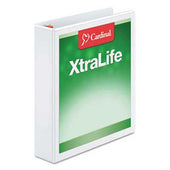 Cardinal XtraLife ClearVue Non-Stick Locking Slant-D Binder, 1.5 inch Cap, 11 x 8 1/2, White