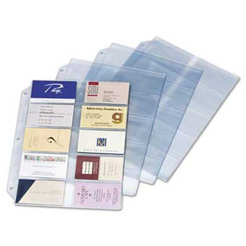 Cardinal Business Card Refill Pages, Holds 200 Cards, Clear, 20 Cards/Sheet, 10/Pack