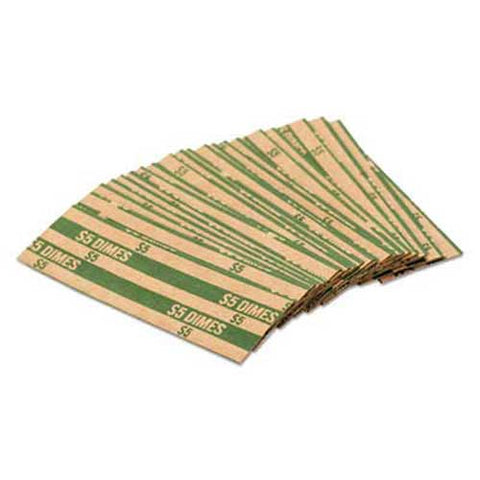 Coin-Tainer Flat Coin Wrappers, Dimes, $5, 1000 Wrappers/Box