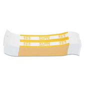 Coin-Tainer Currency Straps, Yellow, $1,000 in $10 Bills, 1000 Bands/Pack