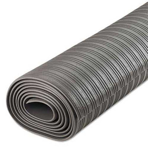 Crown Ribbed Anti-Fatigue Mat, Vinyl, 36 x 120, Gray
