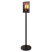 deflecto Double-Sided Magnetic Sign Stand, 8 1/2 x 11, 56 inch High, Silver