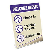 deflecto Slanted Desk Sign Holder, Plastic, 8 1/2 x 11, Clear