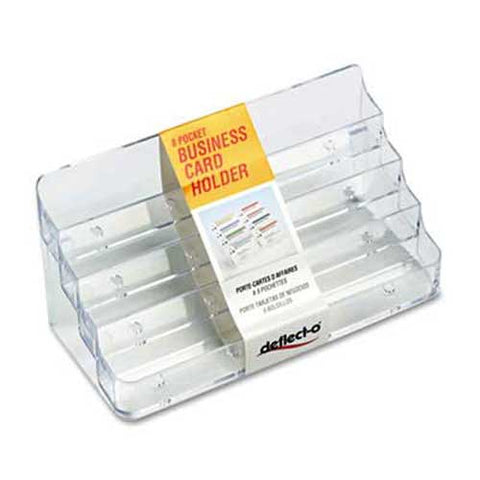 deflecto Eight-Pocket Business Card Holder, Capacity 400 Cards, Clear