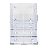 deflecto Multi Compartment DocuHolder, Four Compartments, 9-1/4w x 7d x 13-1/2h, Clear